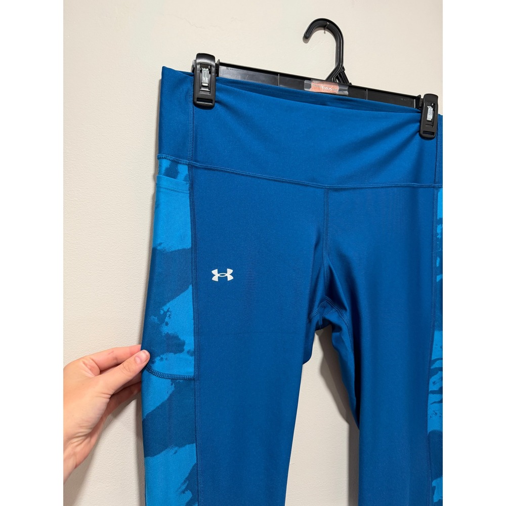 Under Armour Leggings Cropped Blue Activewear Women Size XL - Picture 2 of 5